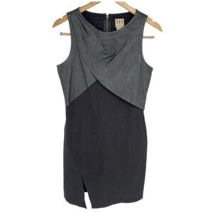 Haute Hippie Lamb Leather Bodice Sheath Dress‎ Women’s Black Sleeveless Size 6